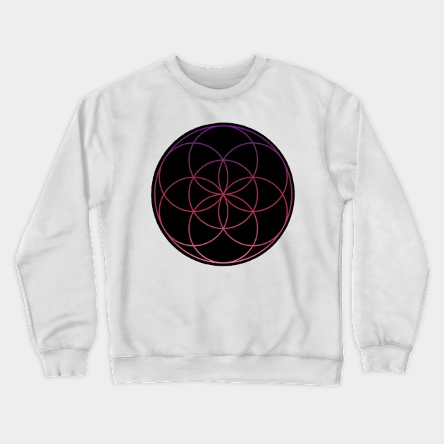 Purple and pink seed of life Crewneck Sweatshirt by mia-alice85